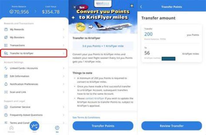 Can I transfer KrisFlyer miles?