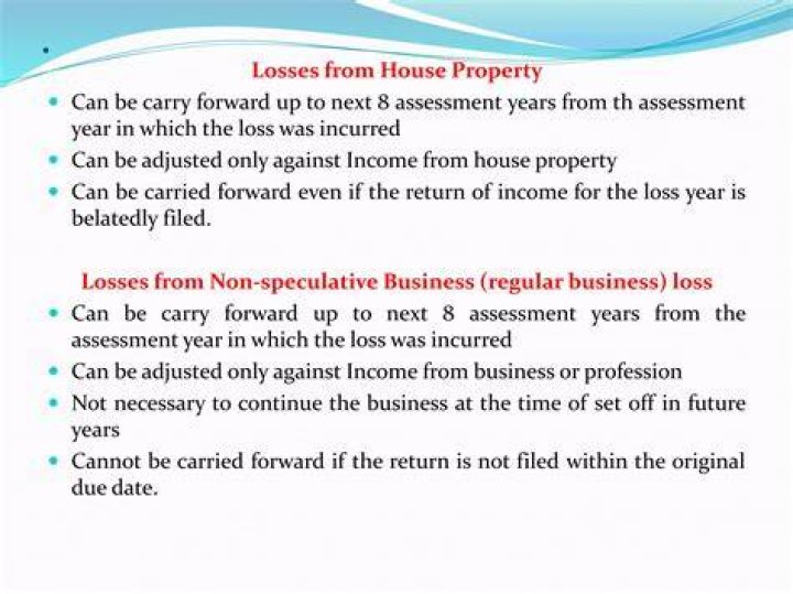 Can loss from house property be carried forward?