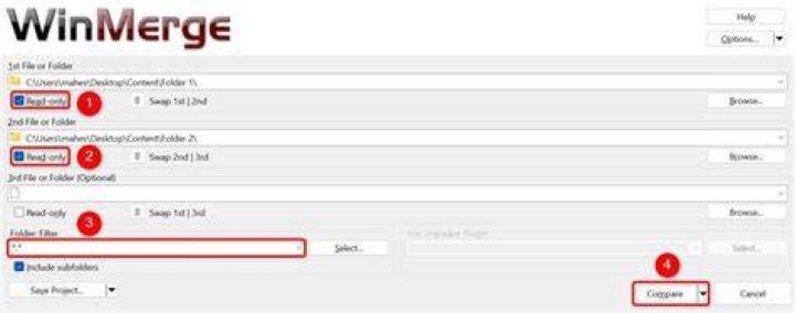 Can WinMerge compare folders?