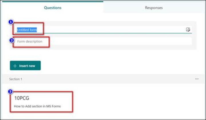 Can you add sections to Microsoft forms?
