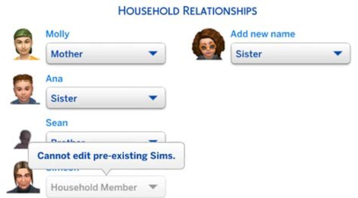 Can you edit family relationships Sims 4?