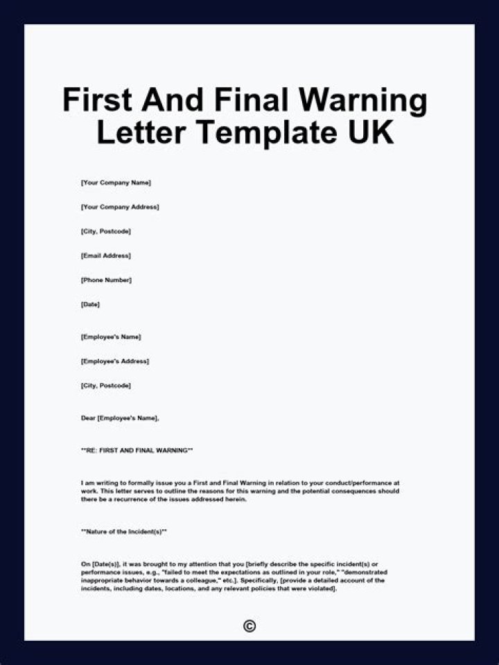 Can you get first and final warning?