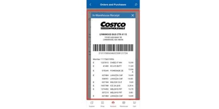 Can you look up receipts Costco?