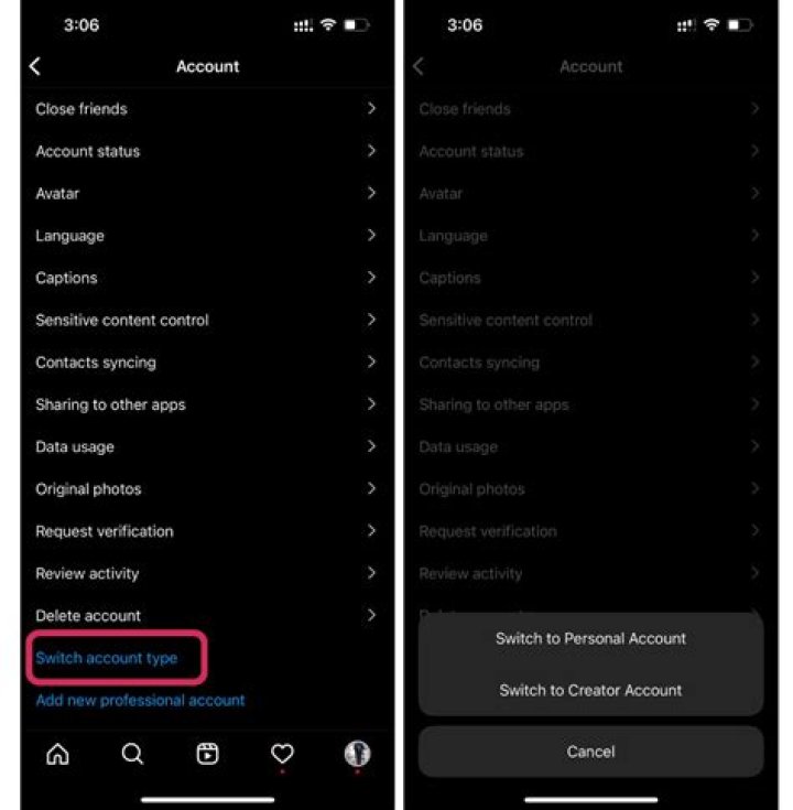 Can you switch back from a business account on Instagram?