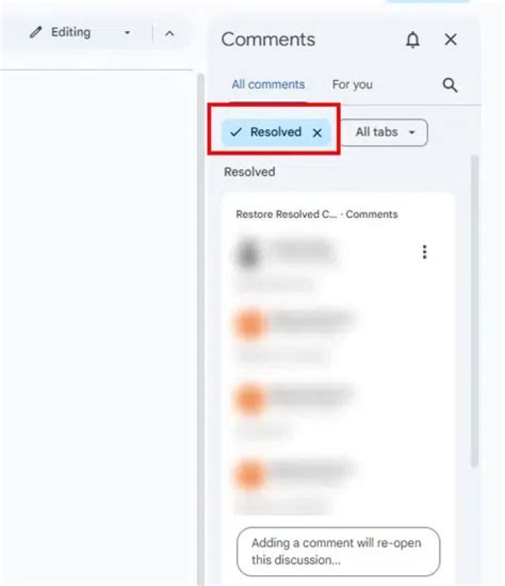 Can you view resolved comments in Google Docs?