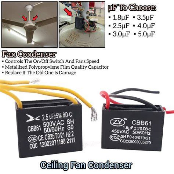 Do ceiling fans have capacitors?