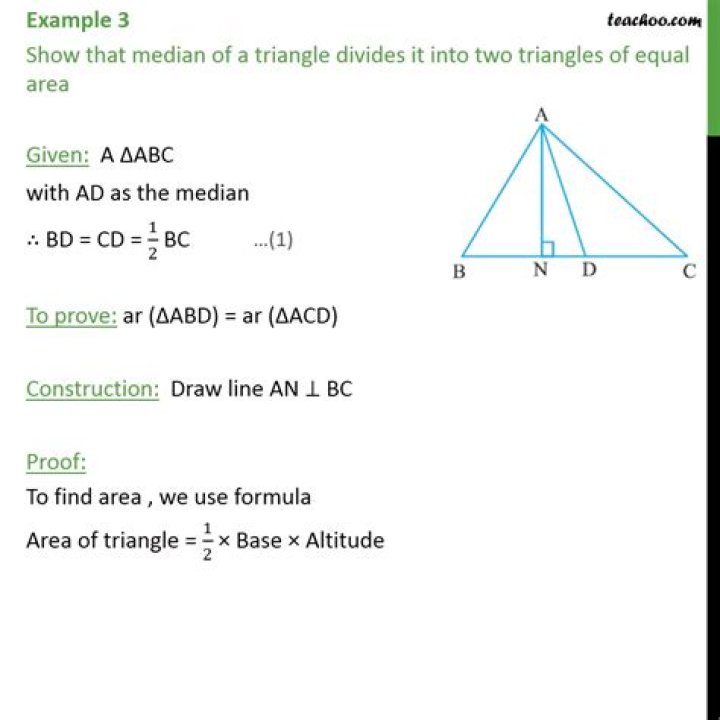 Does a median divide a triangle into two equal areas?