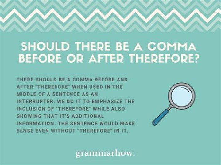 Does comma always go after therefore?