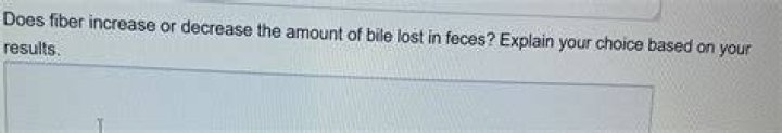 Does fiber increase or decrease the amount of bile lost in feces?