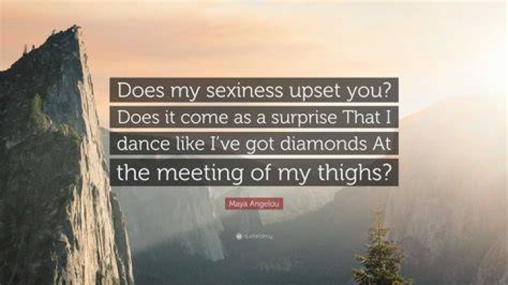 Does my sexiness upset you does it come as a surprise that I dance like I've got diamonds at the meeting of my thighs?