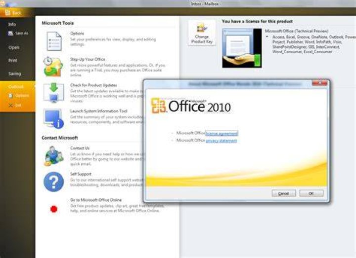 Does Office 2010 have Outlook?