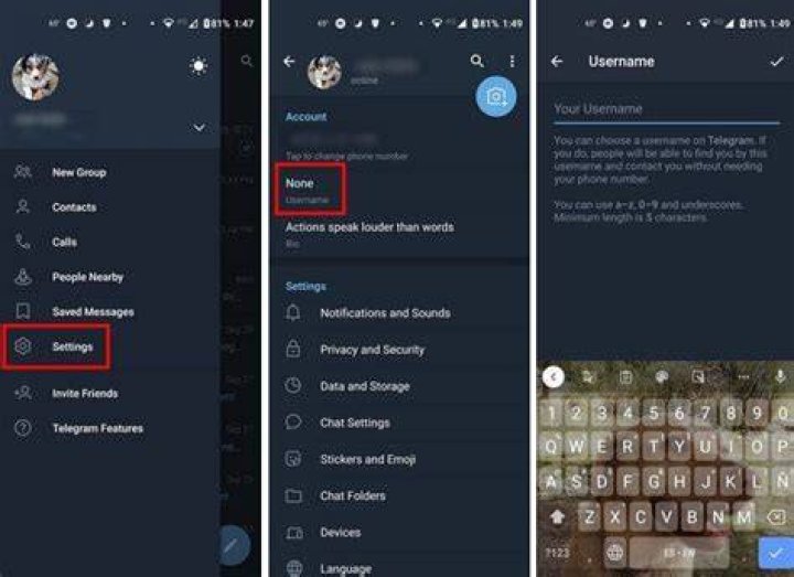How can I change my username in Telegram bot?