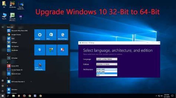 How can I change Windows 10 32 bit to 64 bit?