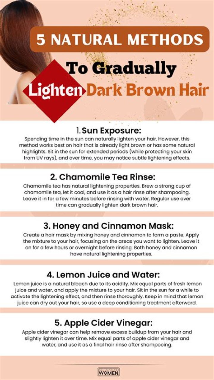How can I lighten my dark brown hair naturally?