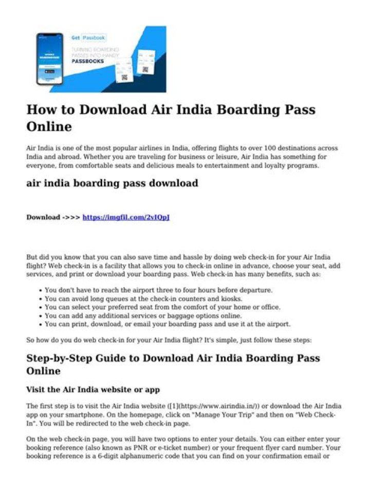 How can I print my Air India boarding pass online?
