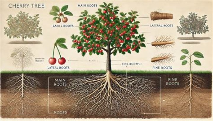 How deep do cherry tree roots grow?