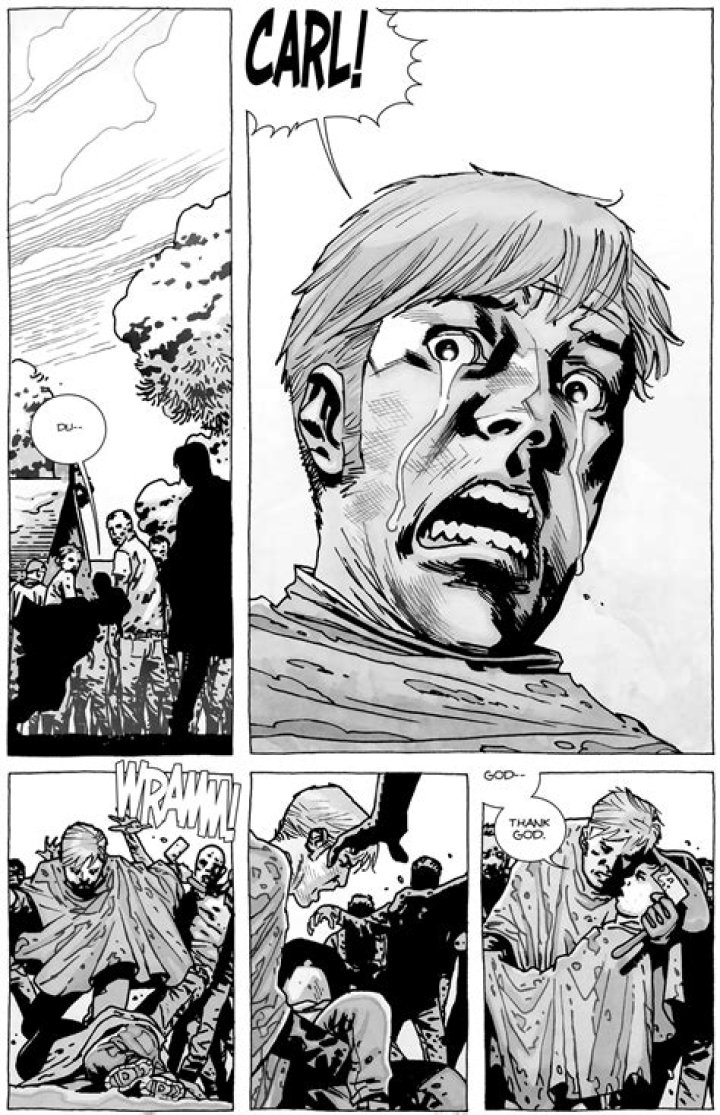 How did Carl lose his eye in the comics?