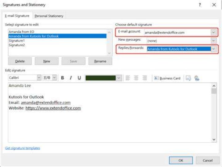 How do I add multiple signatures in Outlook?