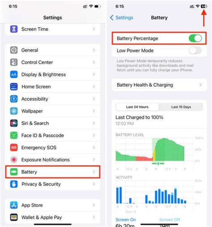 How do I change battery percentage on iPhone XS Max?