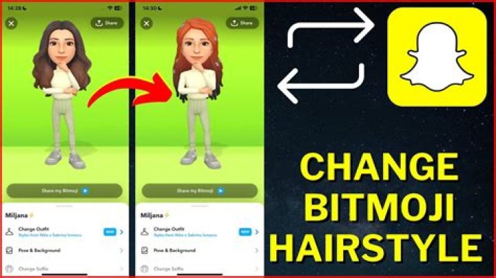 How do I change my Bitmoji hair color on Snapchat?