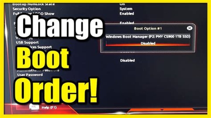 How do I change the boot order on my Alienware?