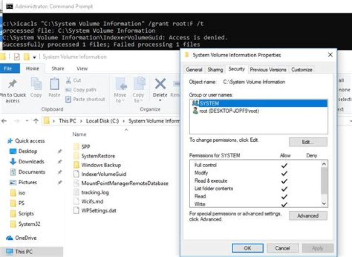 How do I clean up System Volume Information folder?