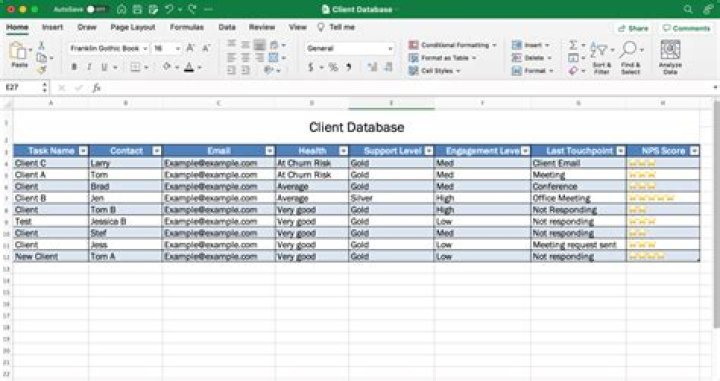 How do I create a patient database in Excel?