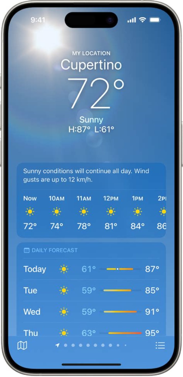 How do I display the weather on my phone?
