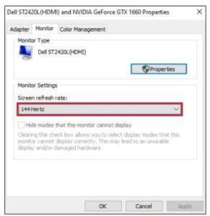 How do I enable 144hz on Windows 10?