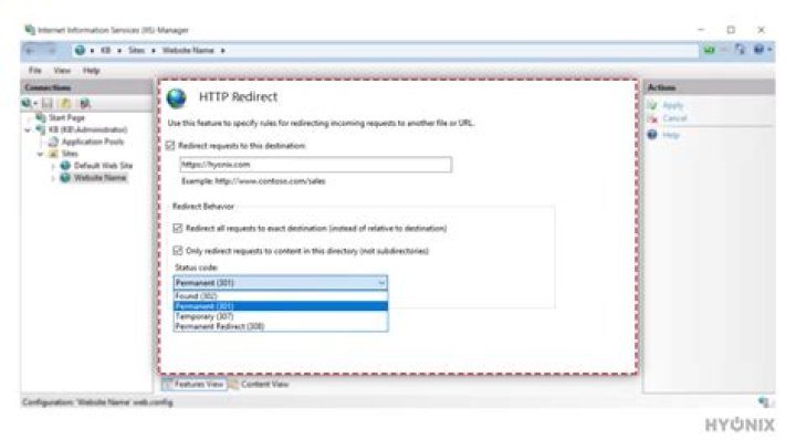 How do I enable redirect in IIS?
