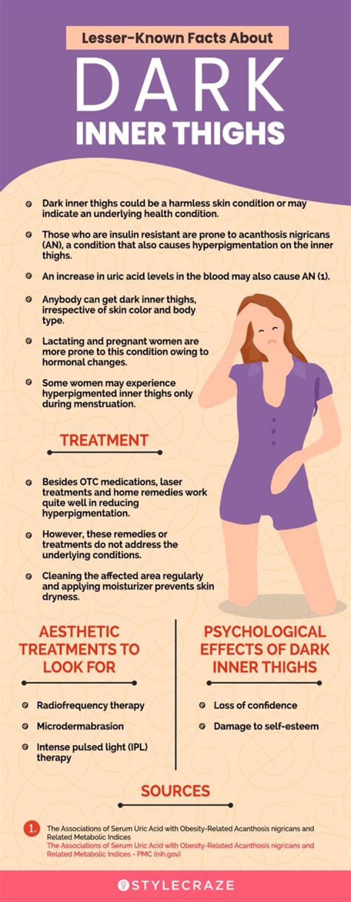 How do I get rid of the darkness between my legs?