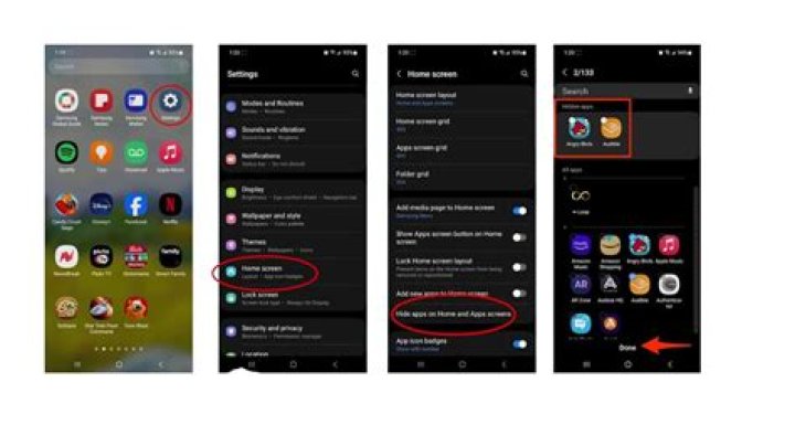 How do I hide apps on my Samsung Note 8?