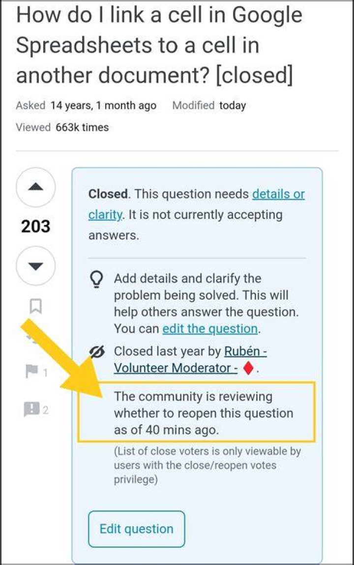 How do I link a cell in Google spreadsheets to a cell in another document?