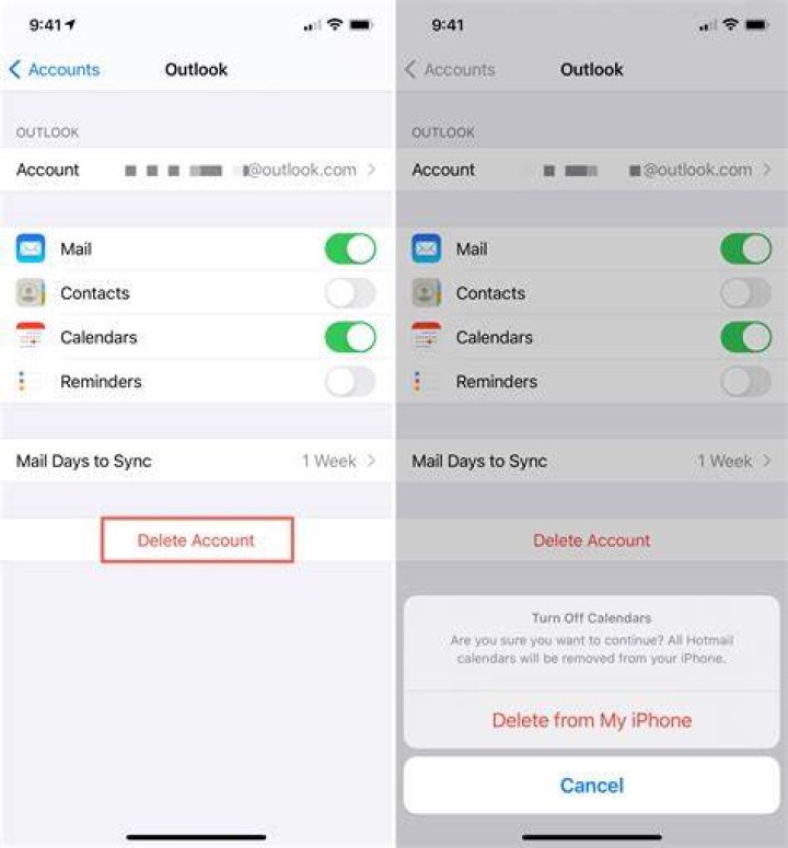 How do I remove iCloud from Outlook 2016?