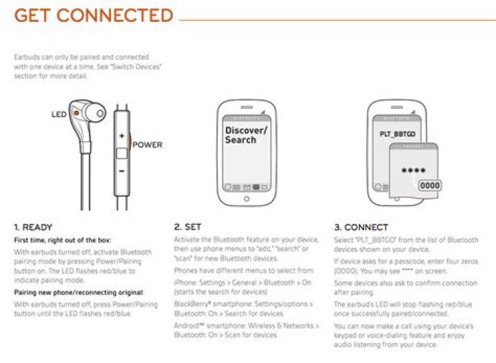How do I reset my Plantronics Bluetooth earbuds?