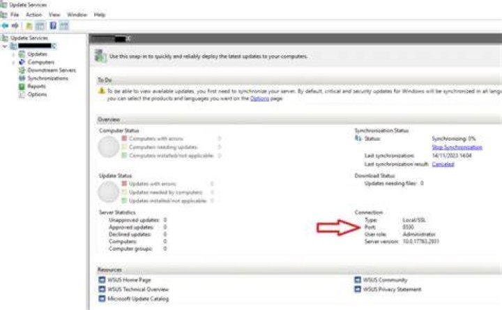 How do I restart my WSUS server?