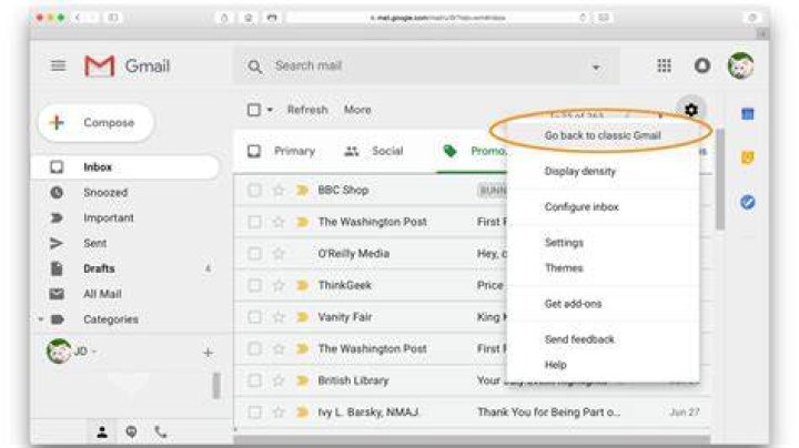 How do I revert to old Gmail contacts?