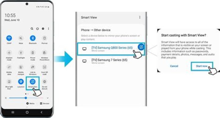 How do I screen mirror on my Galaxy s10?