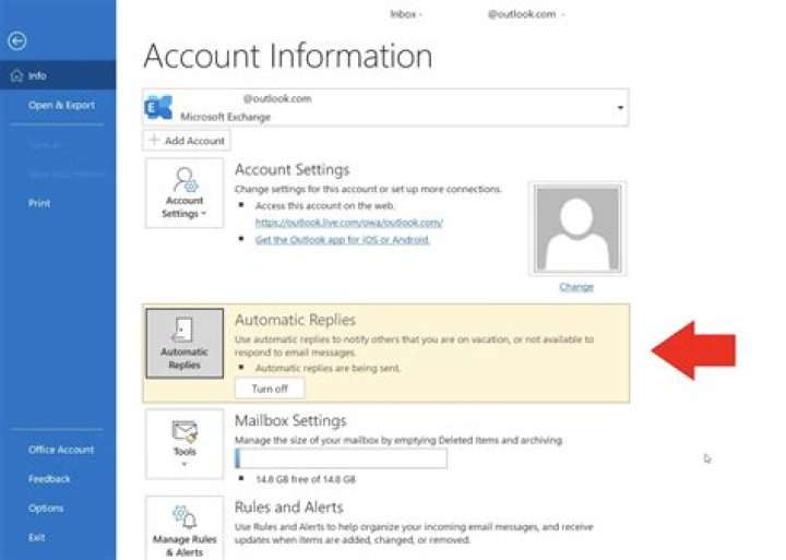 How do I set up an automatic reply in Outlook 2017?