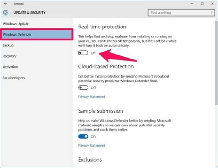 How do I start Windows Defender in Windows 10?