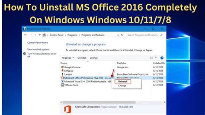 How do I uninstall Office 2016?