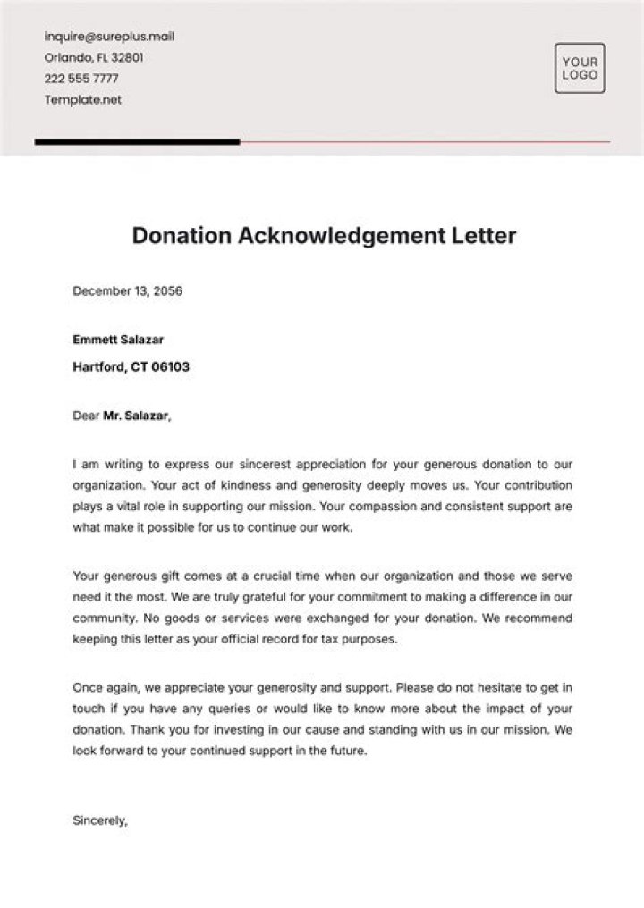 How do you acknowledge a donor?