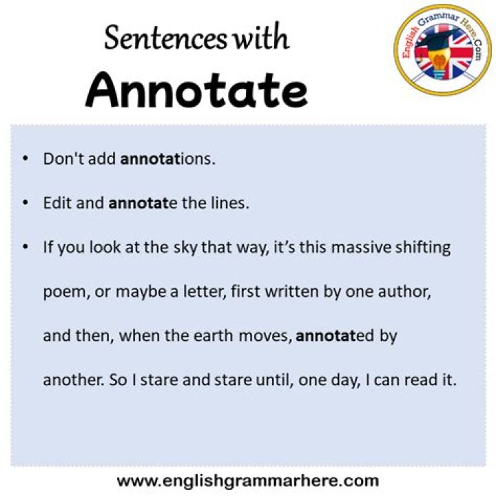 How do you annotate a sentence?