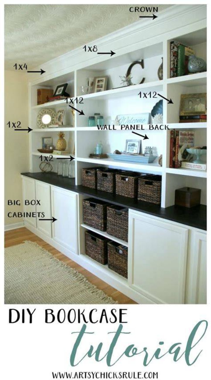 How do you build a bookcase wall?
