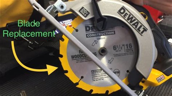 How do you change the blade on a Dewalt cordless circular saw?