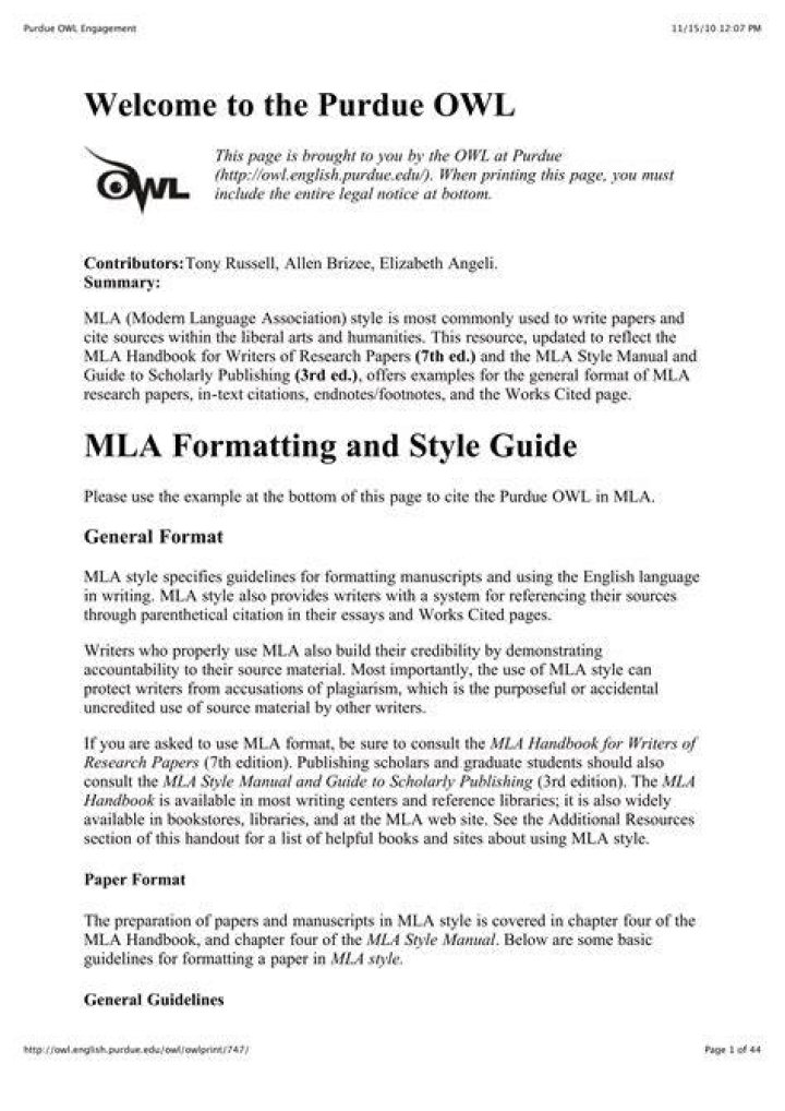 How do you cite a website in Purdue OWL MLA in text?