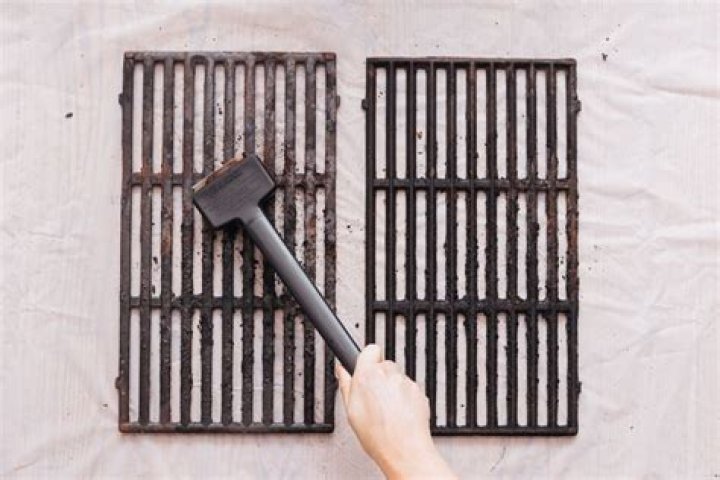 How do you clean enamel coated grill grates?