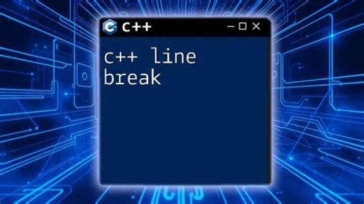 How do you create a line break in C++?