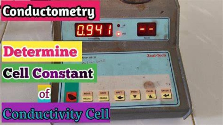 How do you find the cell constant of a conductivity meter?