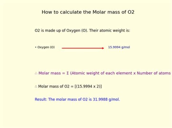 How do you find the molar mass of o2?